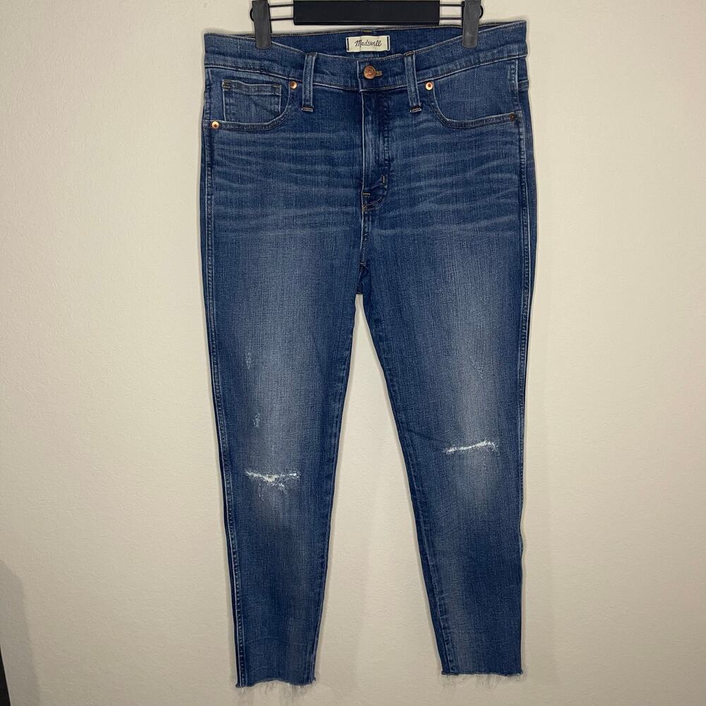 Madewell 9” High-Rise Skinny Jeans Medium Wash Cut-off Hem - Size 31